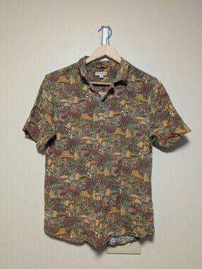 Earthbound Trading Co Mushroom Button Up Shirt Small Cottagecore Psychedelic